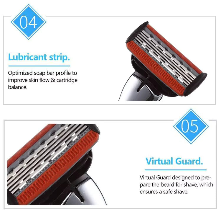 High Quality 5 Blade System Razor High Quality Extra Sharp German Made Blades