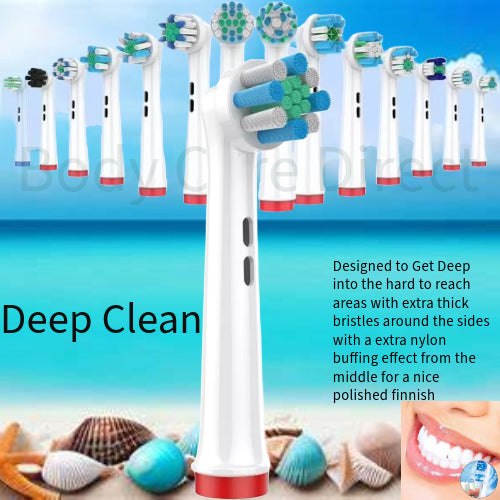 Electric Toothbrush Heads Replacement Compatible With Oral-B Braun Models (DEEP CLEAN)
