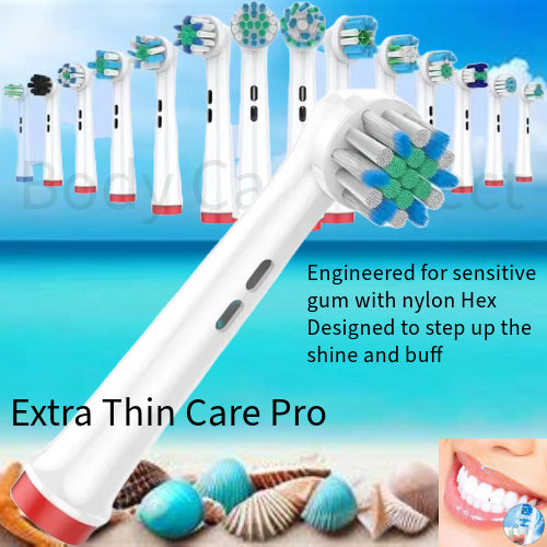 Electric Toothbrush Heads Replacement Compatible With Oral-B Braun Models (EXTRA THIN CARE PRO)