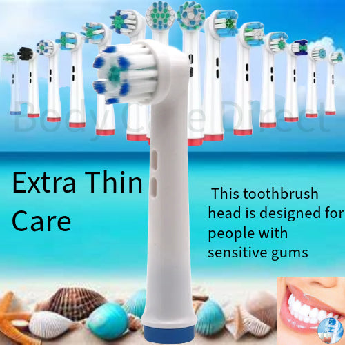 Electric Toothbrush Heads Replacement Compatible With Oral-B Braun Models (EXTRA THIN CARE)