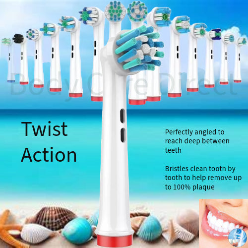 Electric Toothbrush Heads Replacement Compatible With Oral-B Braun Models (TWIST ACTION)